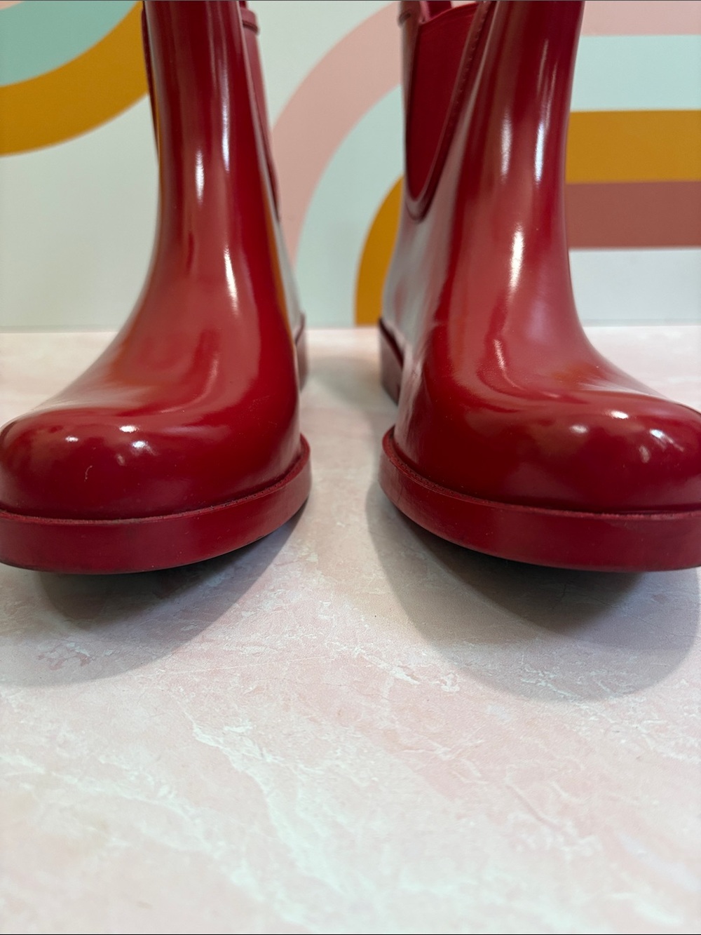 Coach Red Gloss Tyler Rain Boots 10B - Picture 7 of 8